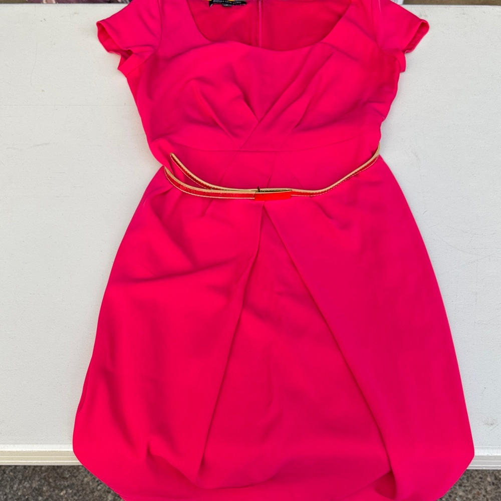 Jones New York Pink Dress with Gold Belt